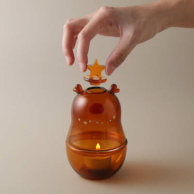 好玻聖誕麋鹿造型玻璃燭罩