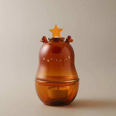 好玻聖誕麋鹿造型玻璃燭罩