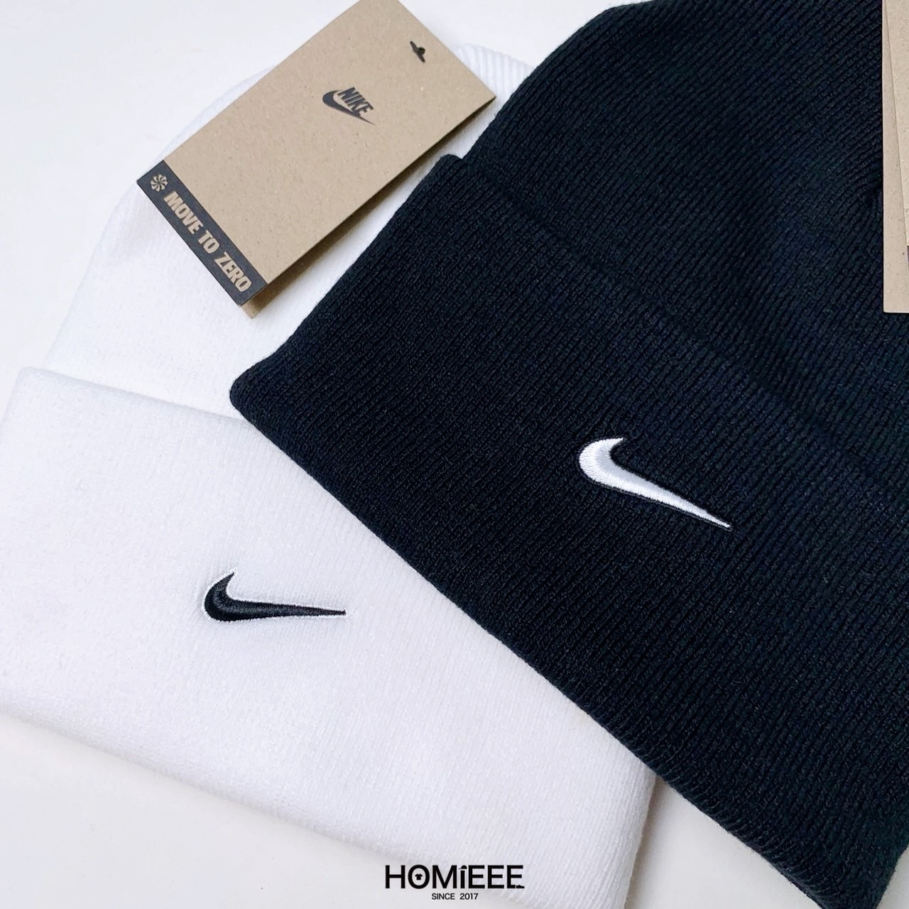Nike Nsw Beanie 毛帽 經典 勾勾 黑色 白色 男女 [HF0187]