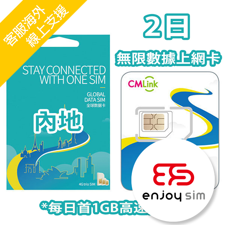 China Mobile Hong Kong - CMLink 2-Day【Mainland China】5G Unlimited Data SIM Card