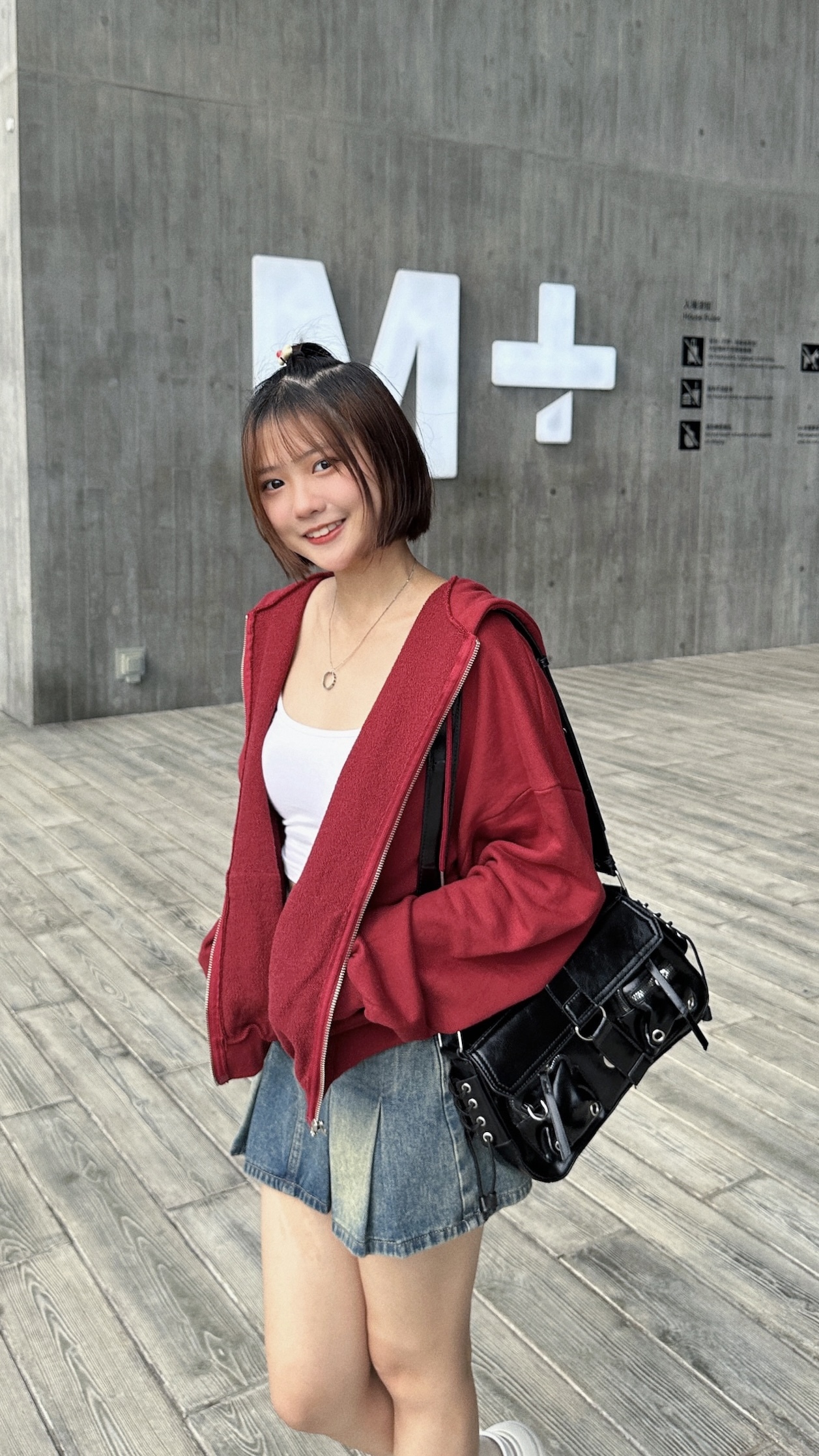 A0185｜型格圓扣皮質長方單肩袋