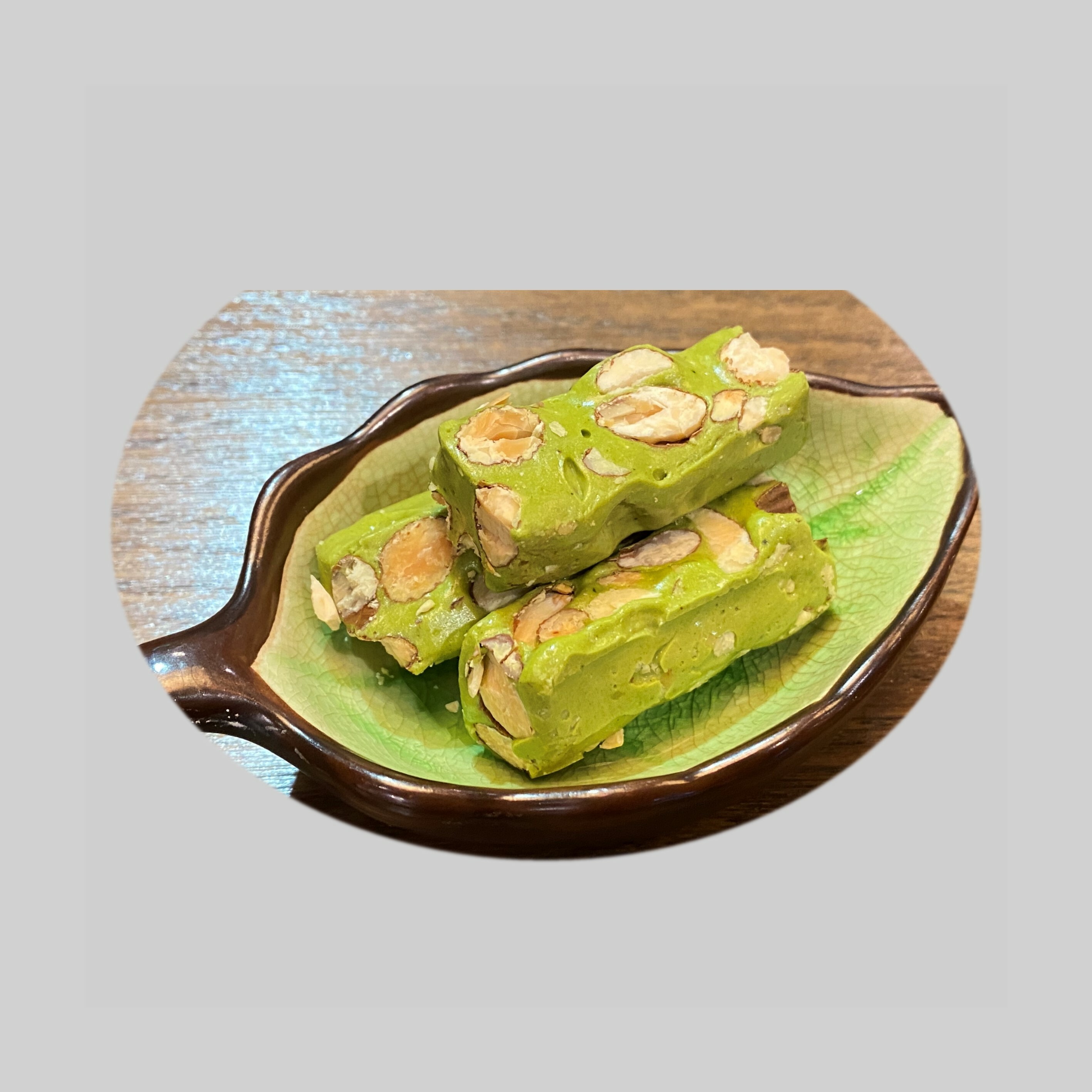 綠茶杏仁牛軋糖 (異麥芽寡糖使用)