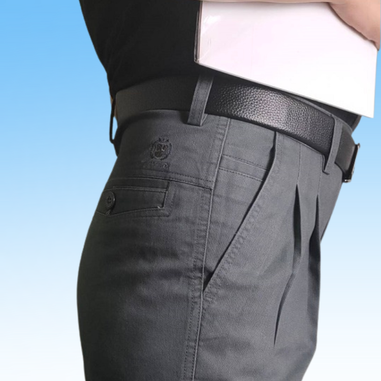 甄褲｜DR系列打摺厚棉褲｜高腰大直筒・83%棉・台灣製造（28~43 吋）免費改長