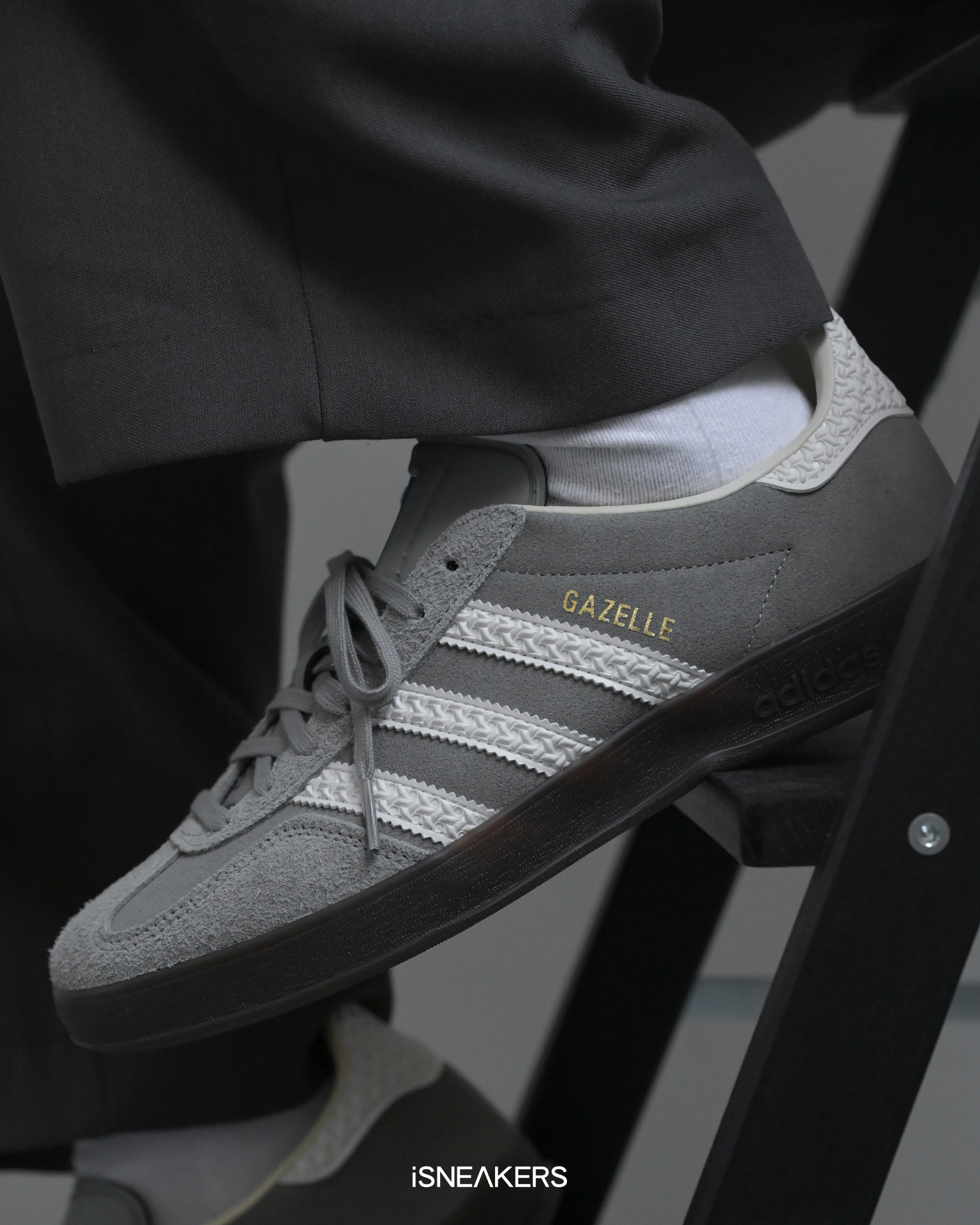 iSNEAKERS｜Adidas Originals Gazelle Indoor "Grey White" 灰白 IF1807