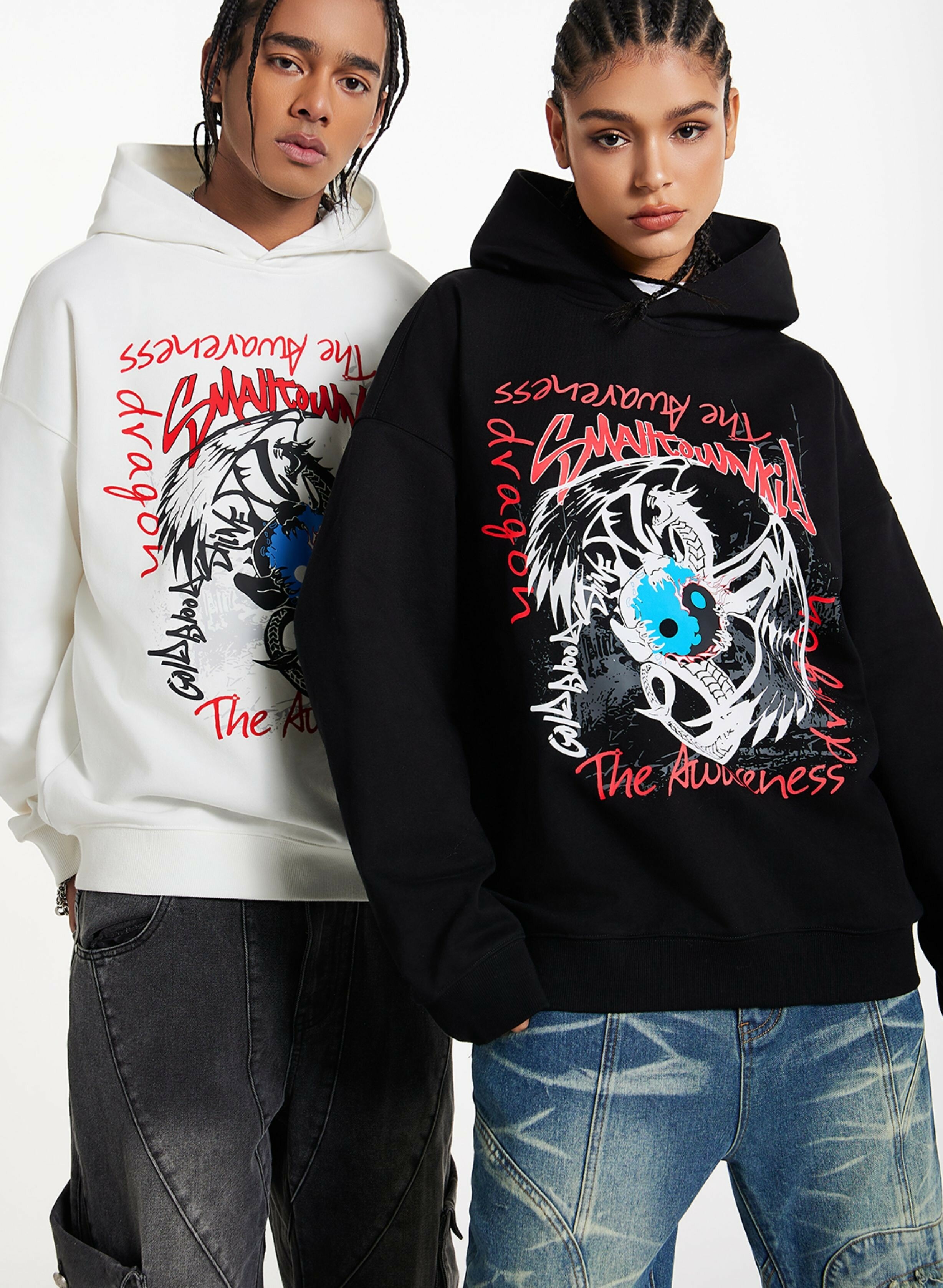 STK SmallTownKid 太極飛龍 塗鴉印花 帽T