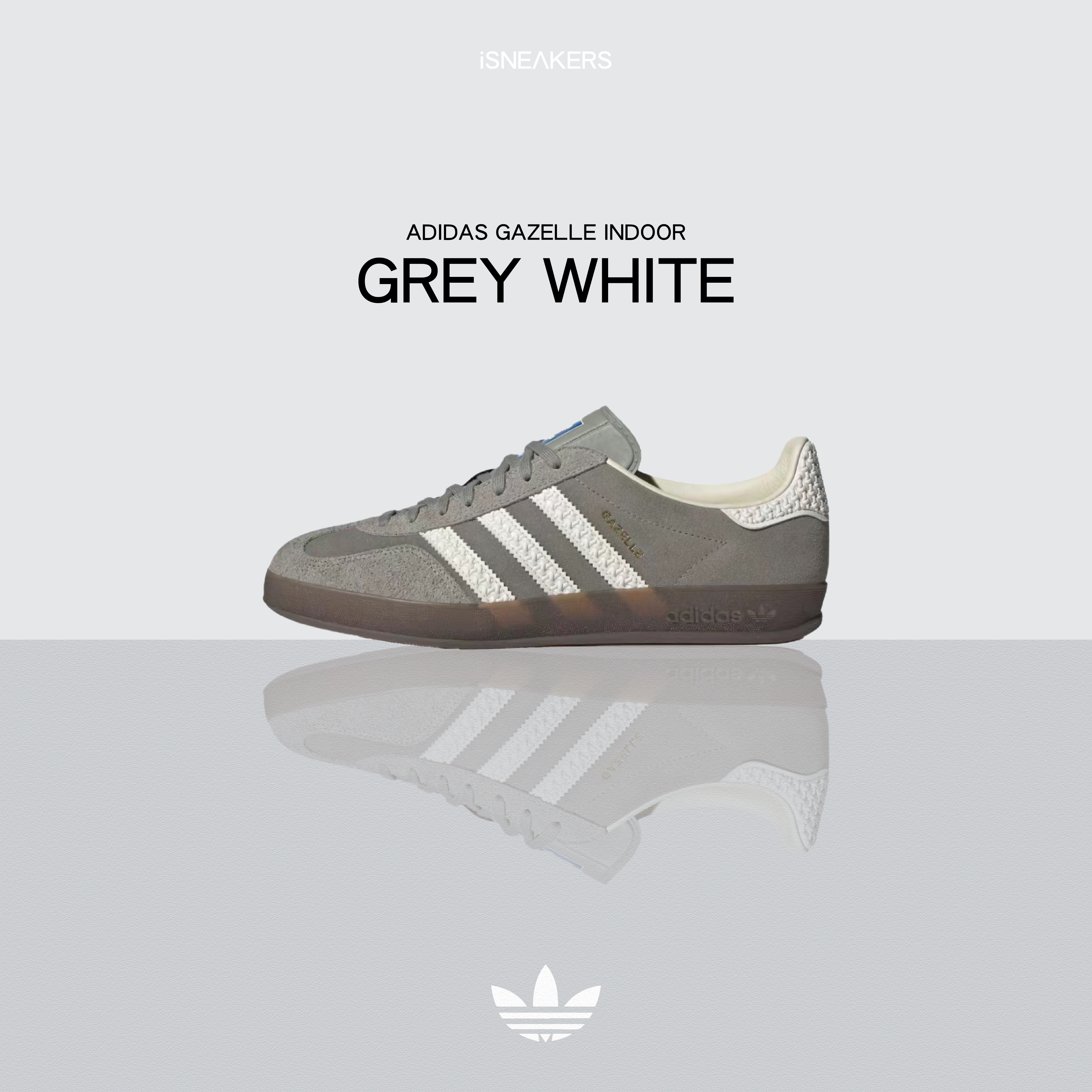 iSNEAKERS｜Adidas Originals Gazelle Indoor "Grey White" 灰白 IF1807