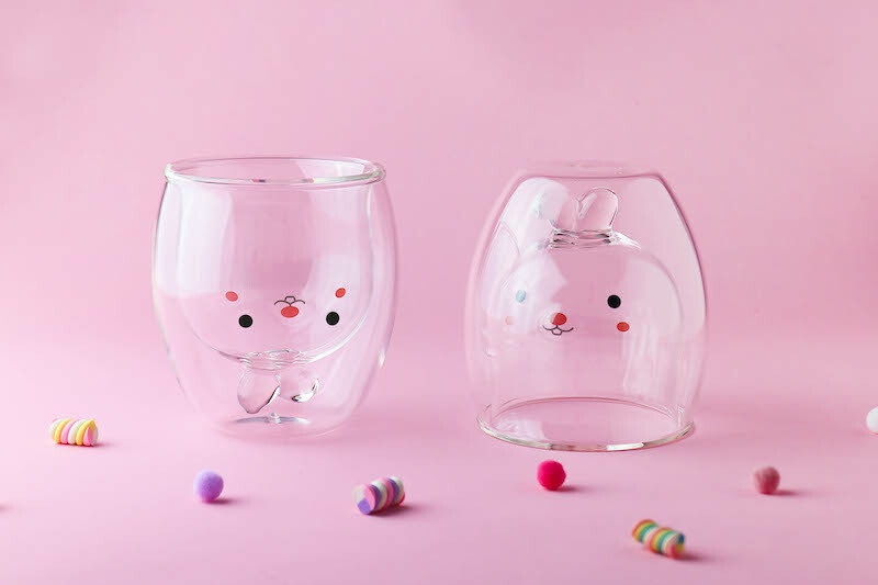 好玻12生肖系列 — 兔兔造型雙層玻璃杯