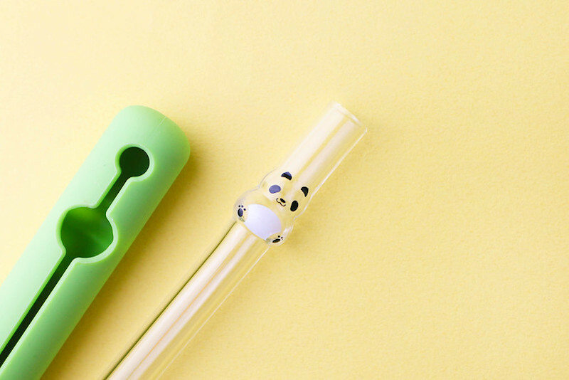 好玻貓熊造型環保玻璃吸管