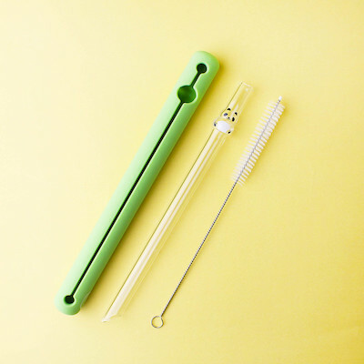 好玻貓熊造型環保玻璃吸管