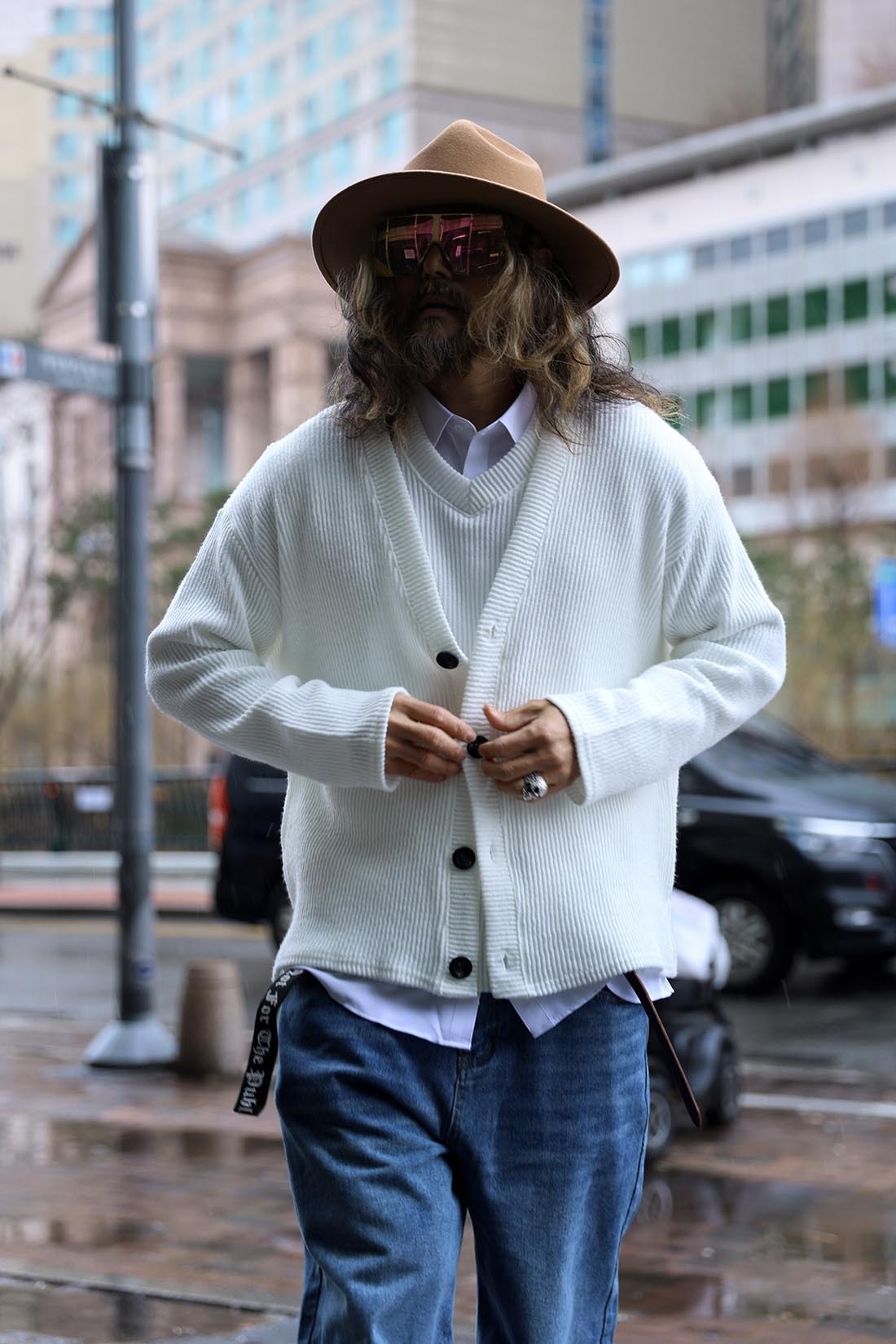 基本款羅紋V領開襟衫