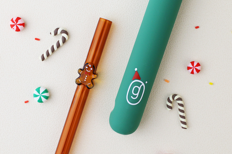 好玻聖誕薑餅人造型玻璃吸管