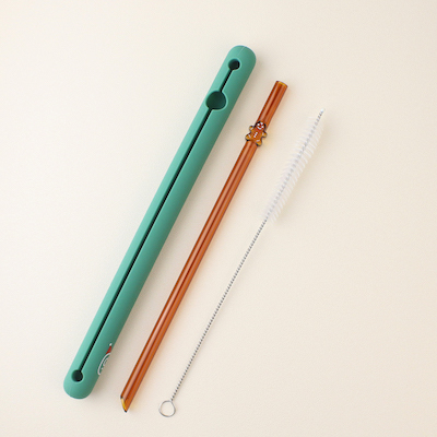 好玻聖誕薑餅人造型玻璃吸管