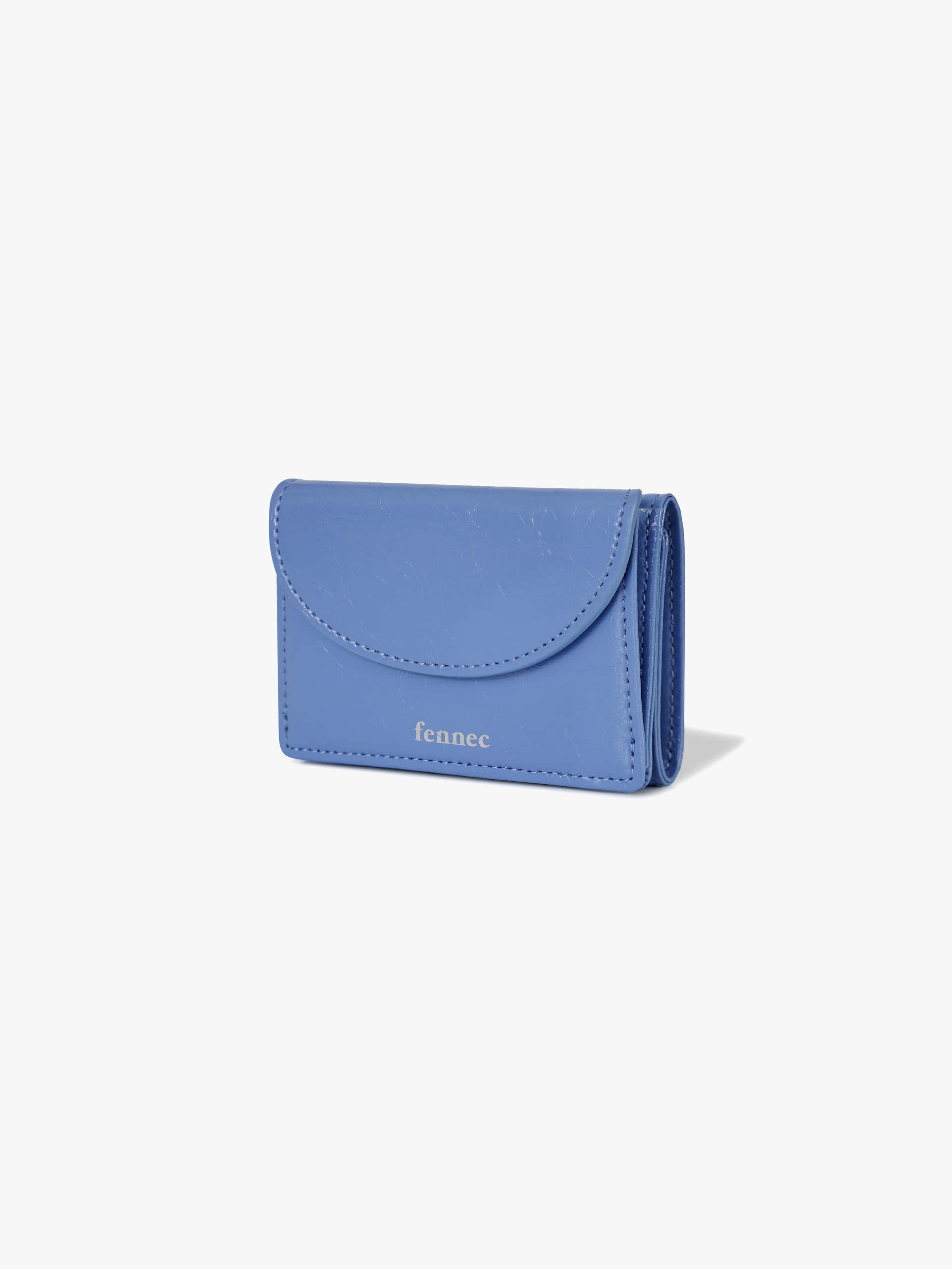 fennec - CRINKLE HALFMOON MINI WALLET (STEEL BLUE)