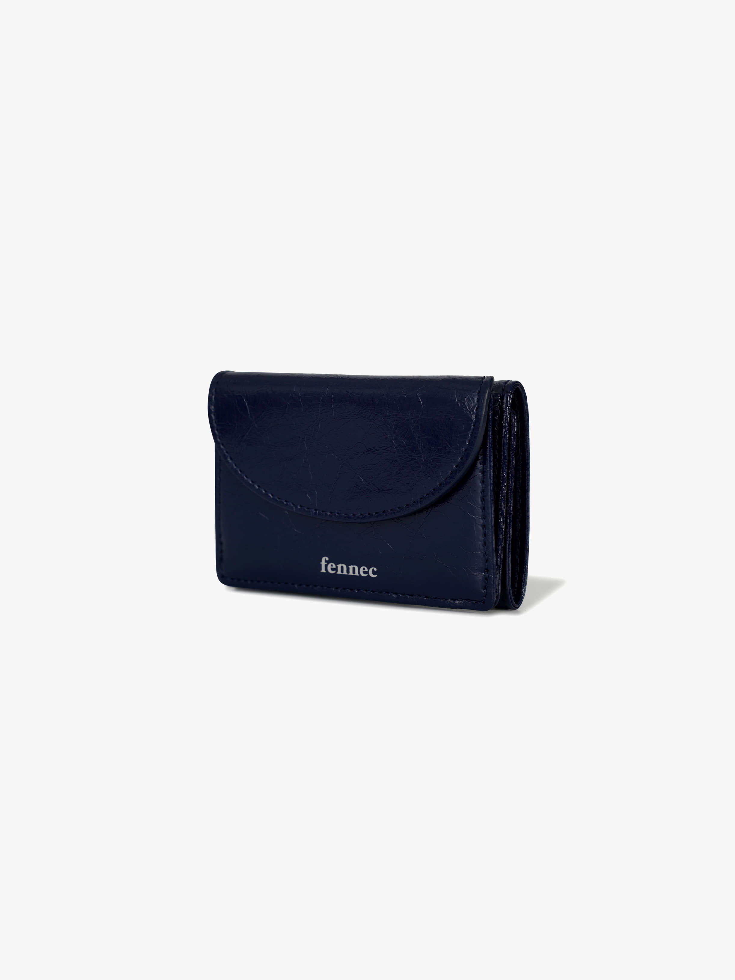 fennec - CRINKLE HALFMOON MINI WALLET (NAVY BLUE)