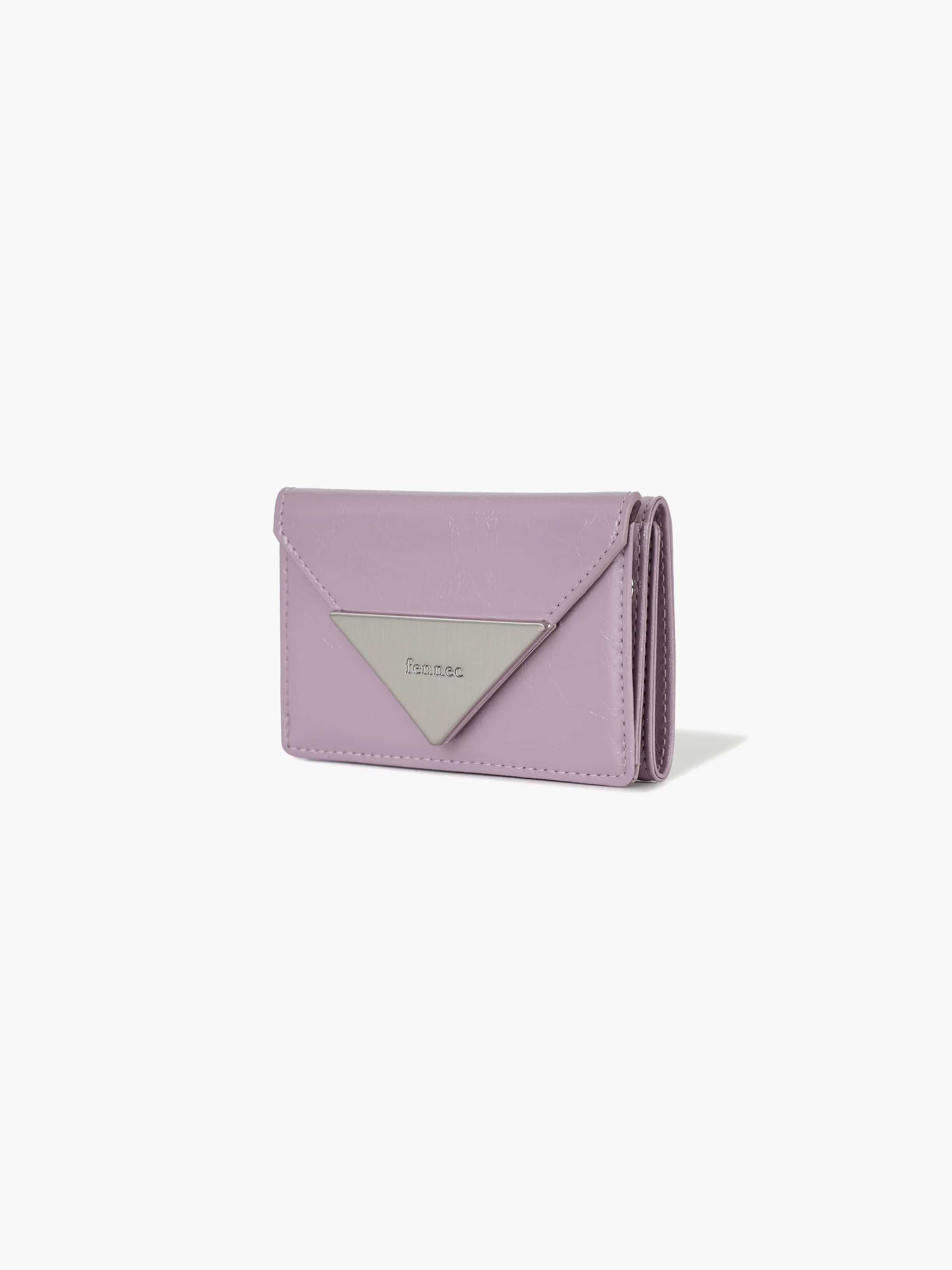 fennec - CRINKLE TRIANGLE TRIPLE WALLET (MAUVE)