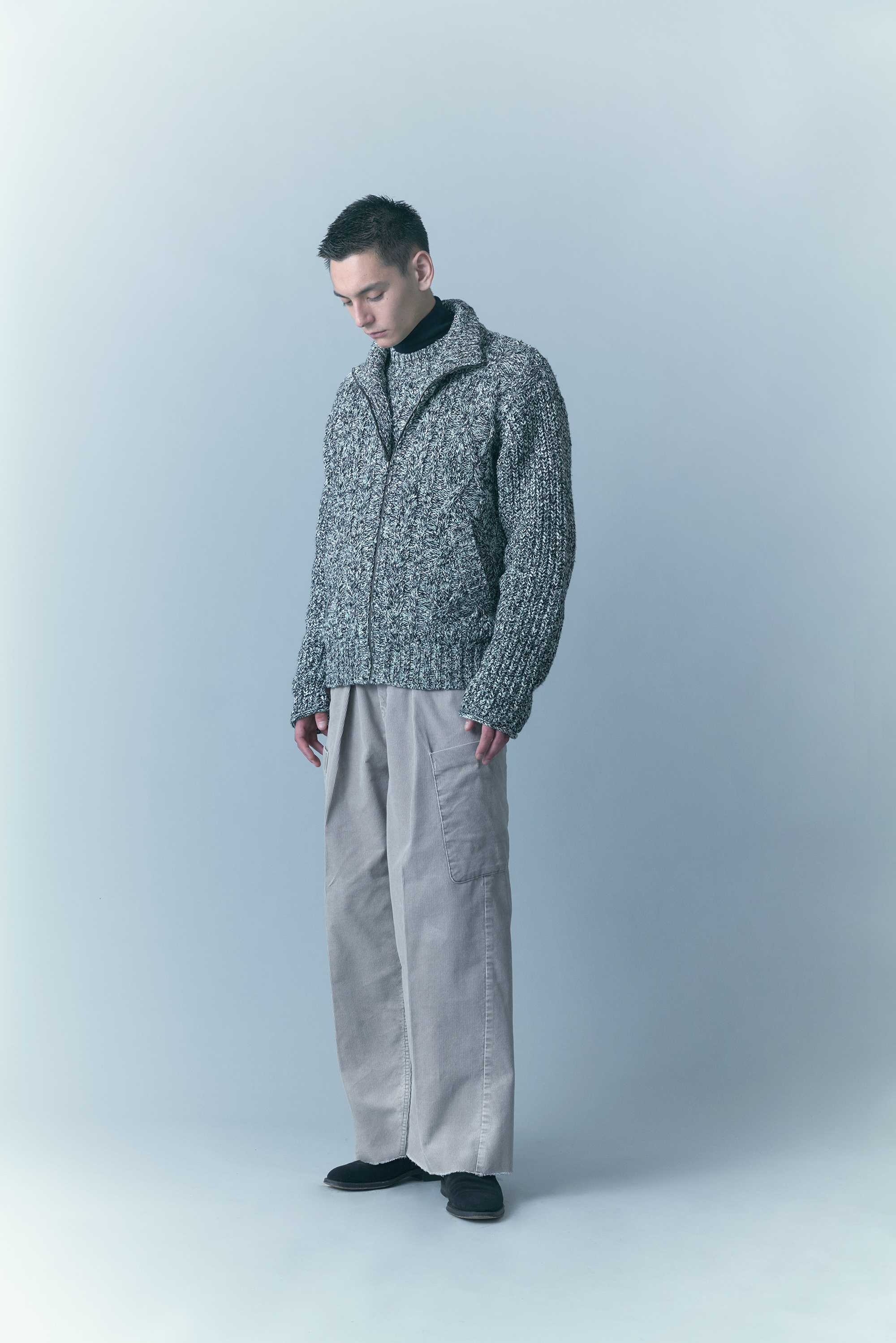 saby - TUCK BAGGY CARGO PANTS - 12W Corduroy Sun Fade P