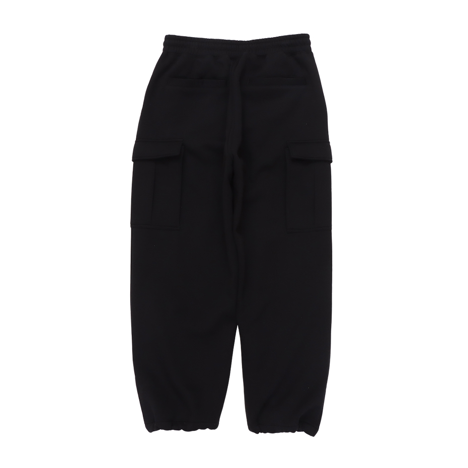 男款 -CASUAL重磅內刷毛工裝口袋運動棉褲-黑色（C3-A206-090）