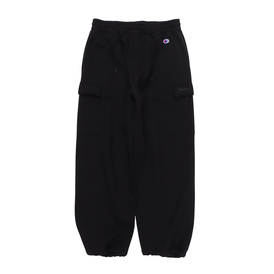 男款 -CASUAL重磅內刷毛工裝口袋運動棉褲-黑色（C3-A206-090）