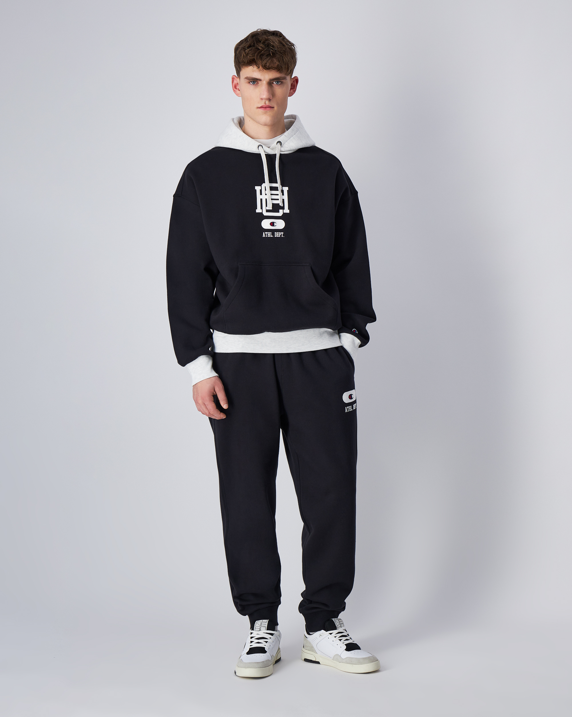 男款 -ROCHESTER 羅紋縮口運動棉褲-黑色（220434-KK001）