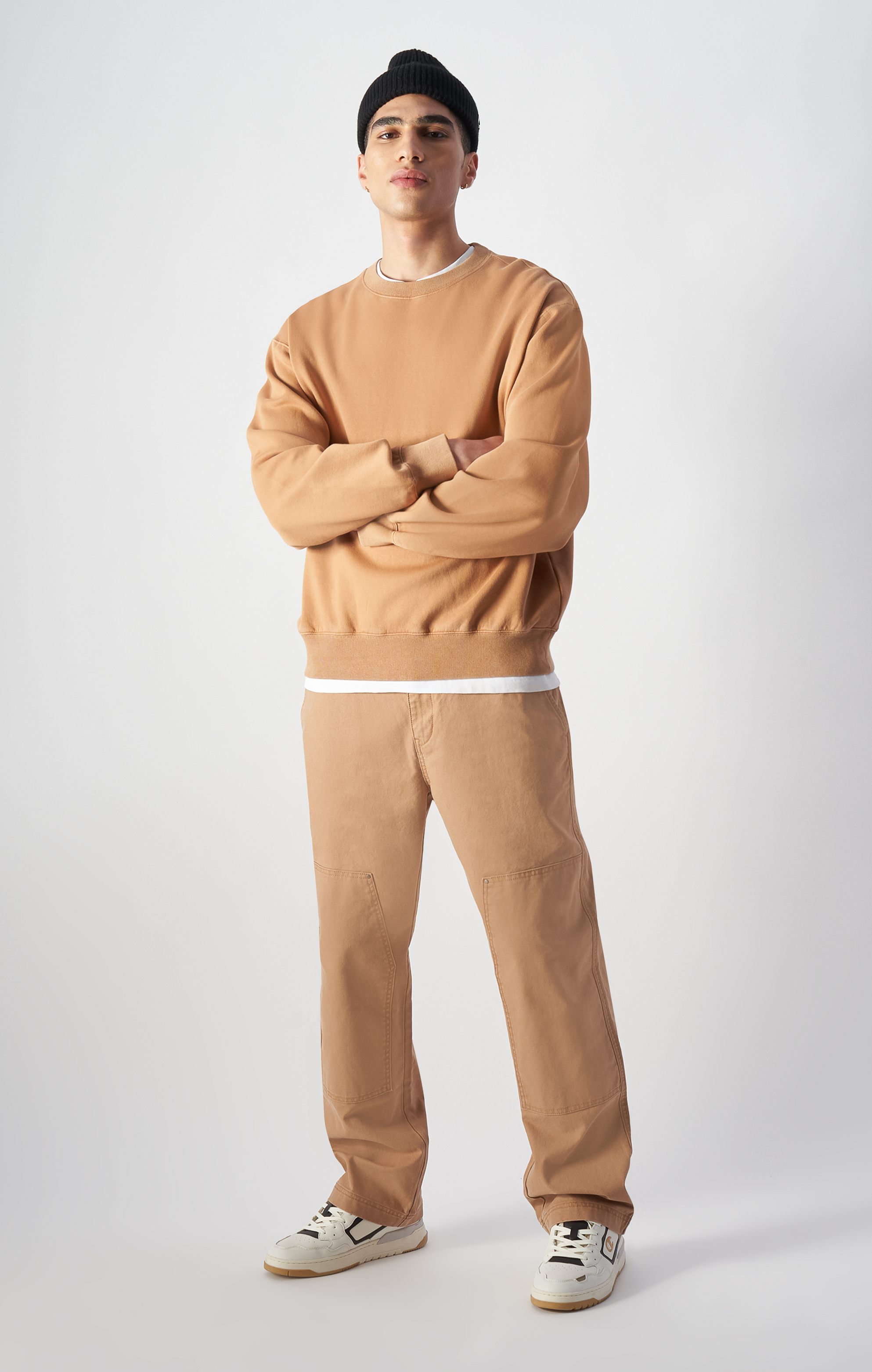 男款 -ROCHESTER 重磅工裝直筒長褲-米色（220506-MS034）