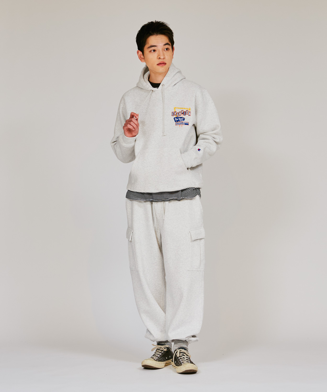 男款 -CASUAL 重磅內刷毛工裝運動棉褲-灰色（C3-A206-060）