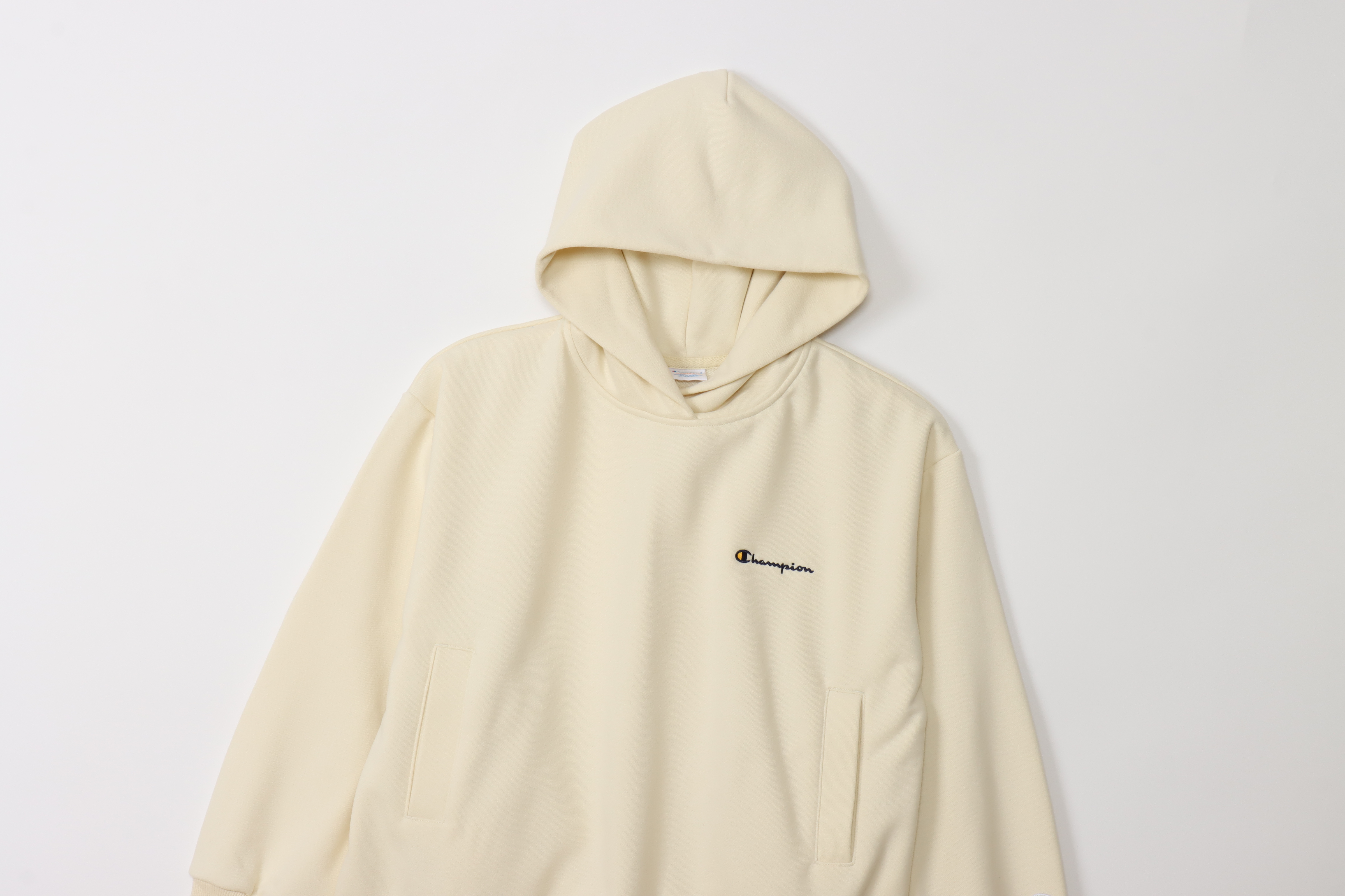 女款-CASUAL簡約側邊口袋連帽衛衣-米色 （CW-A104-020）