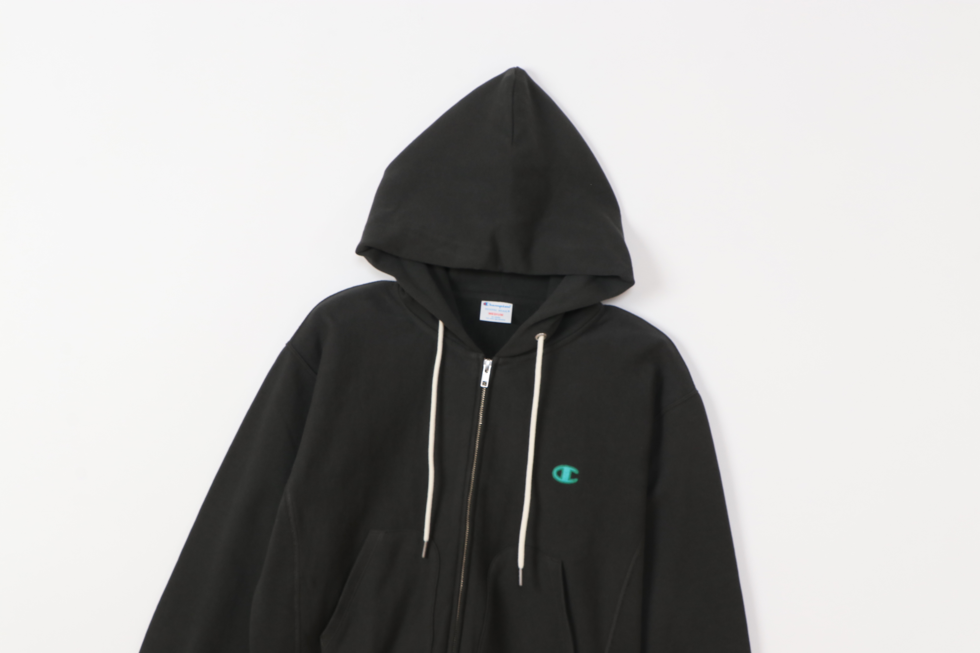 女款 -CASUAL 10oz經典寬版刺繡連帽夾克-黑色（CW-A102-055）