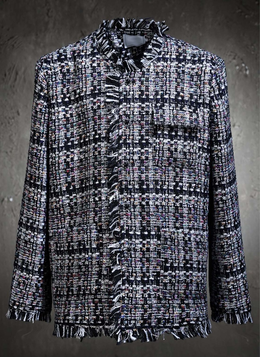 輪廓流蘇花呢小香夾克