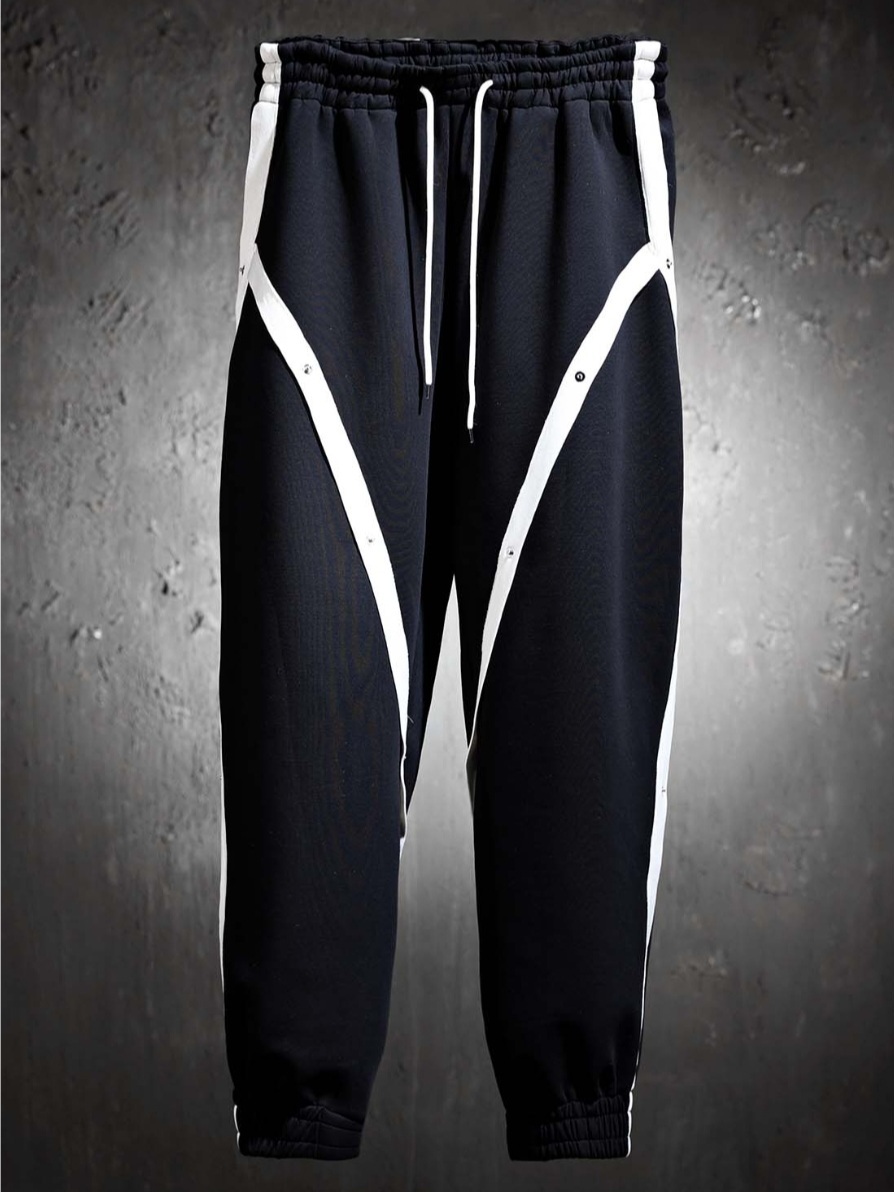 白色飾帶慢跑褲