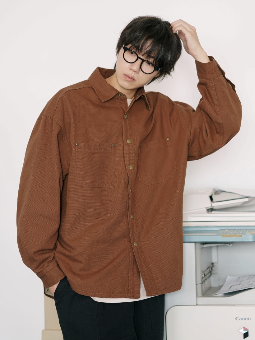 <預購> 韓國JEMUT雙口袋襯衫式工裝外套