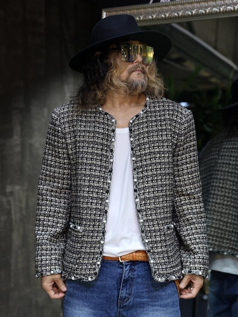 Biz Point 珠飾粗花呢小香夾克