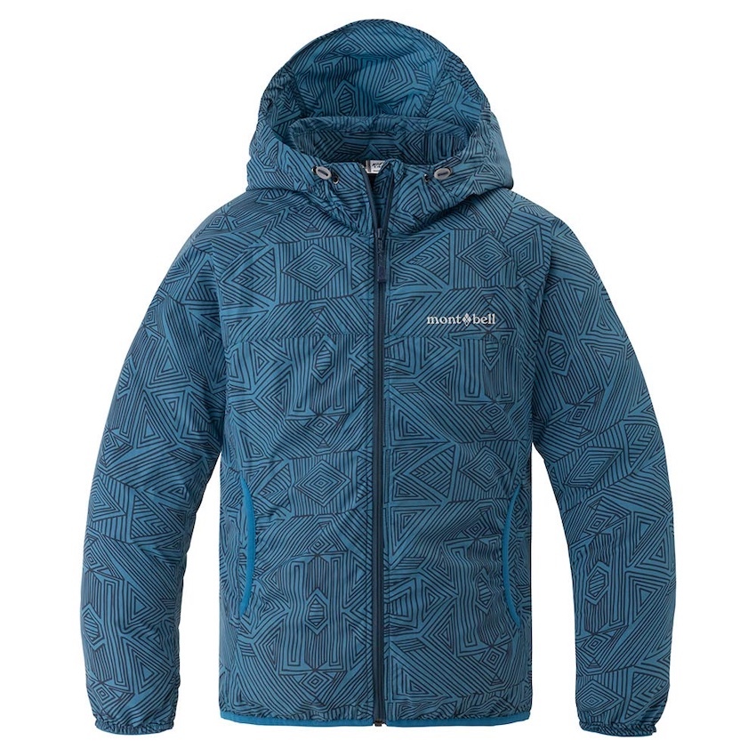 日本 Mont-Bell Wind Blast Print Hooded Jacket Kid's 兒童外套