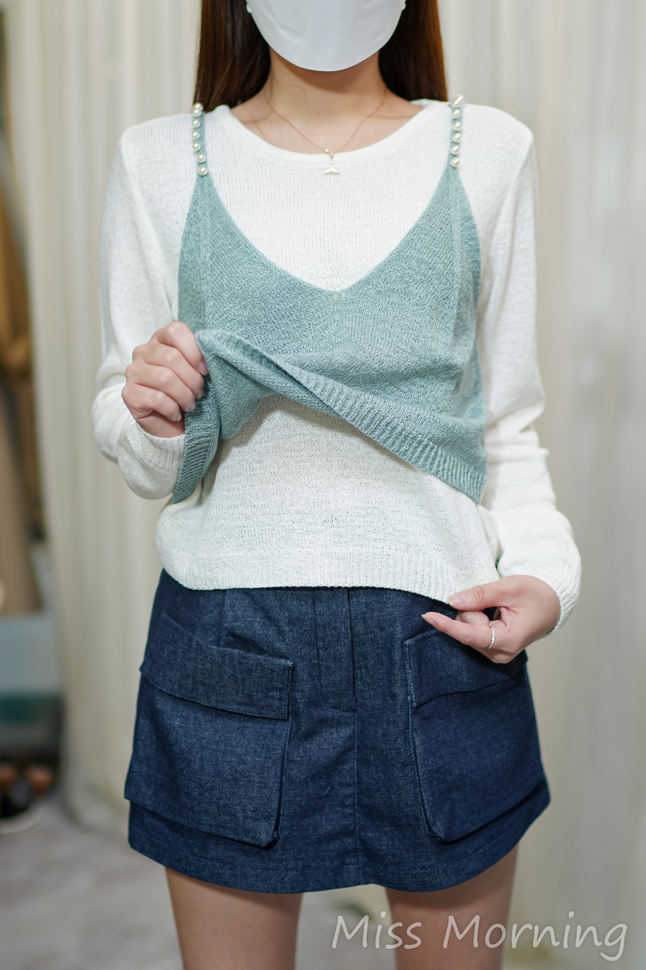 線料假兩件款上衣(14190)