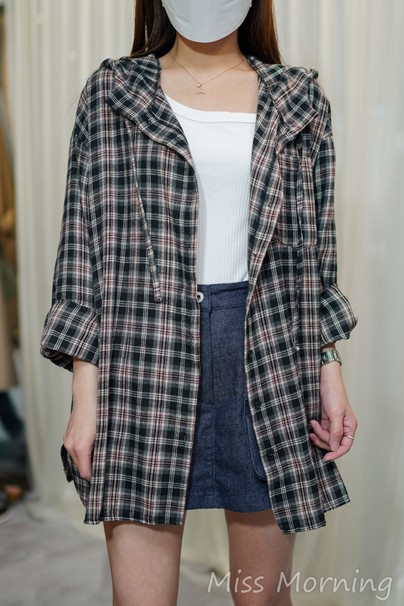 悠閑格仔上衣/外套兩穿(14191)