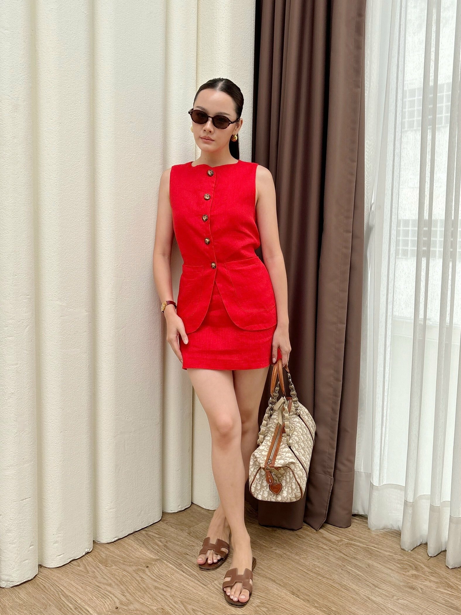 Charlie Linen Set - Red