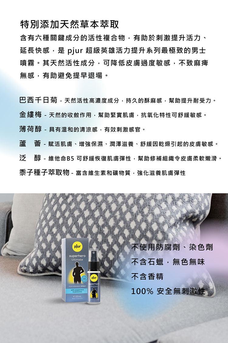 pjur superhero Ultimate 超級英雄極致加強型 男士活力提升噴霧-20ml