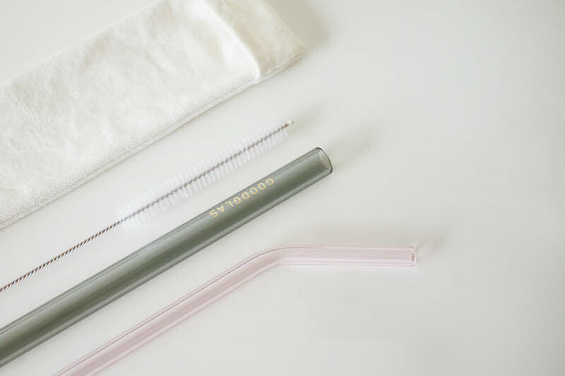 好玻 GOODGLAS | 玻璃吸管組-粉&黑