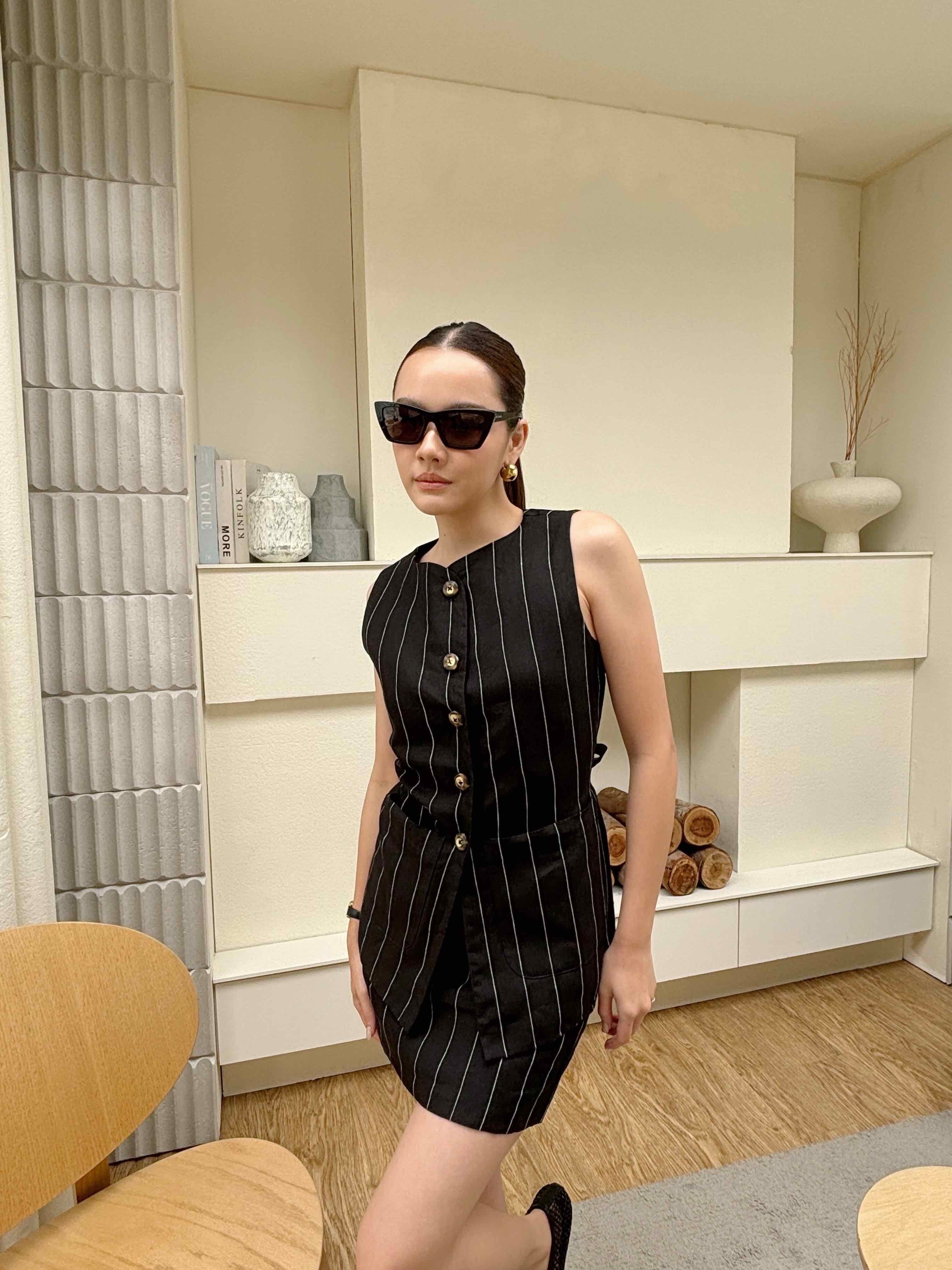 Charlie Linen Set - Pinstripes