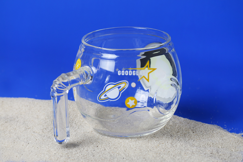 好玻太空人變色單層把手杯玻璃杯