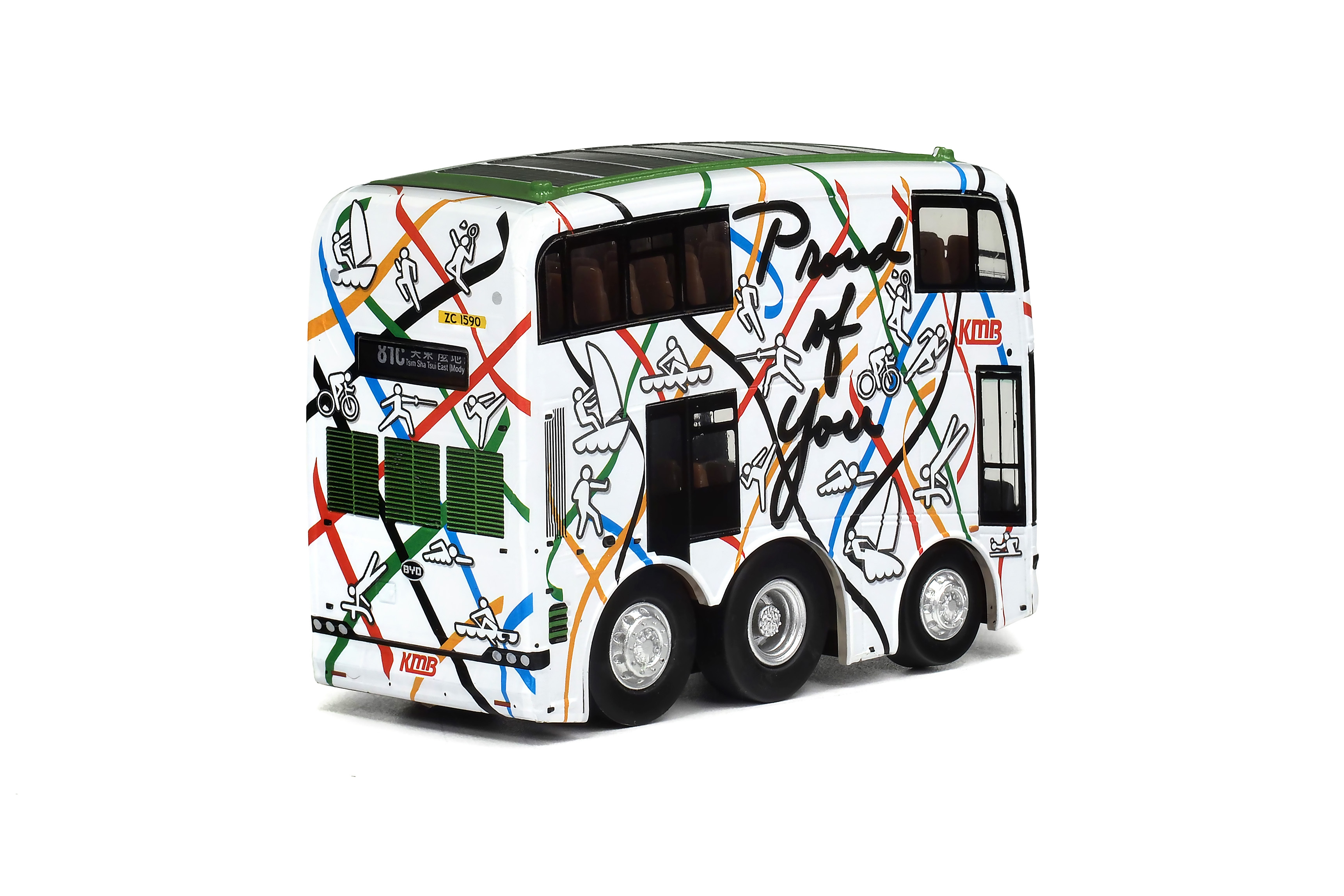 KMB2024129 Q版 九巴比亞迪B12D電動巴士12米 "Proud of You" (81C)