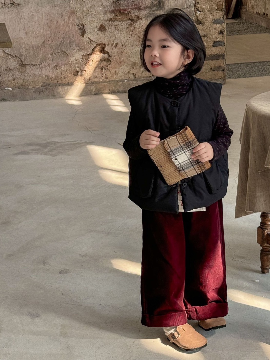 三色森系加棉加厚背心