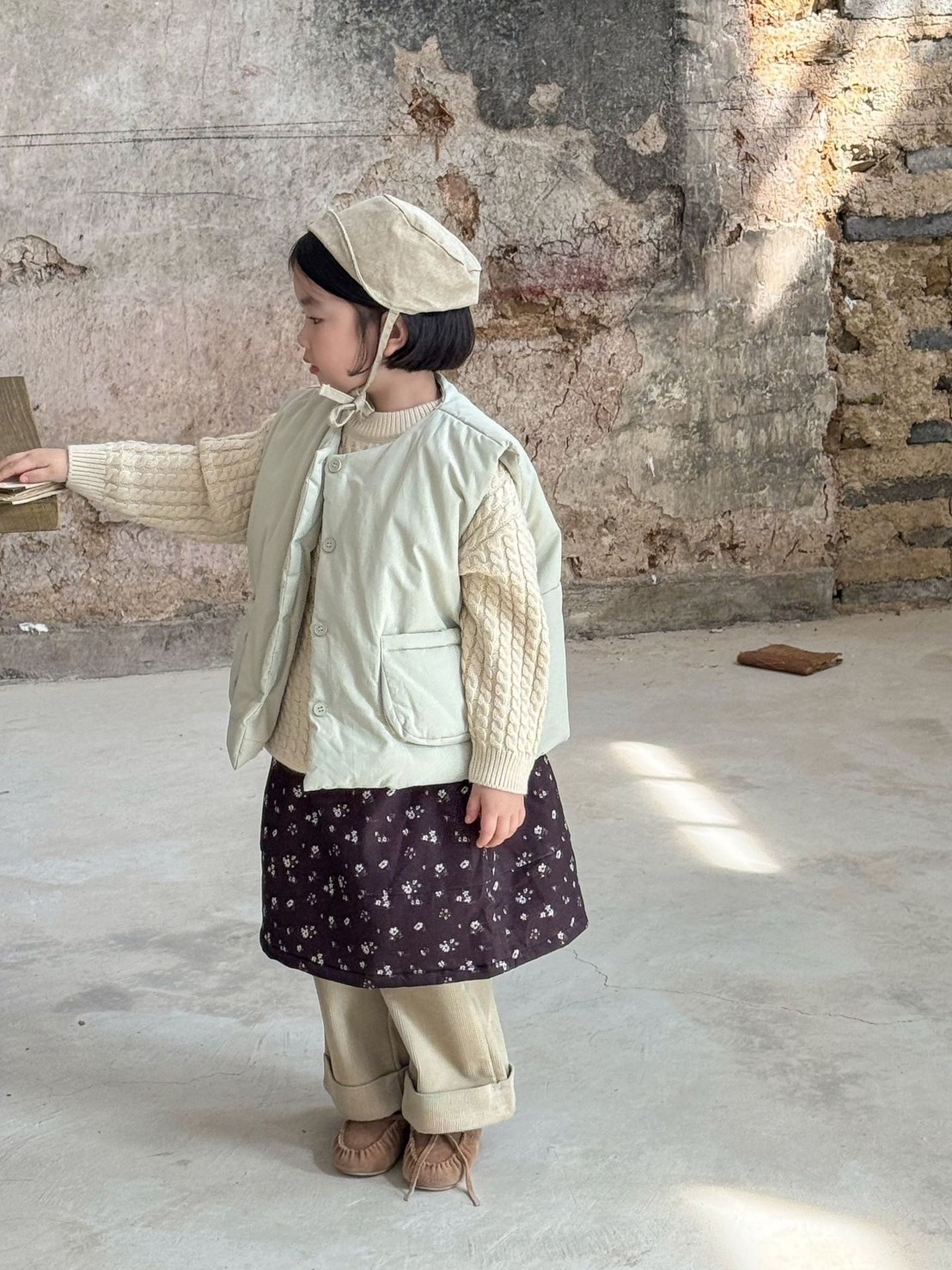 三色森系加棉加厚背心