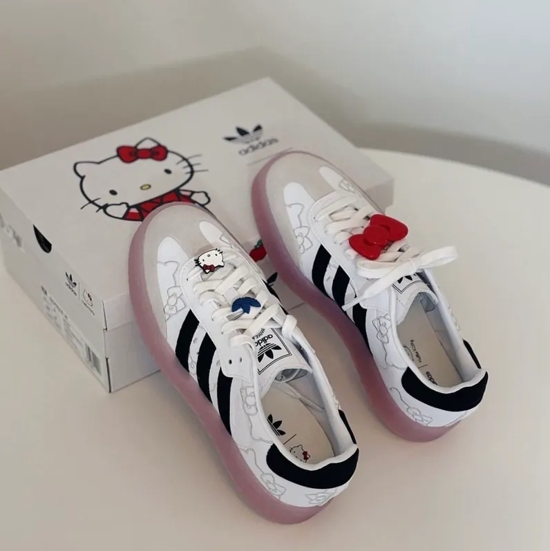 <夢幻聯名💗>Hello Kitty X Adidas originals Sambae 白 黑 粉 果凍底 三麗鷗聯名 IG4450