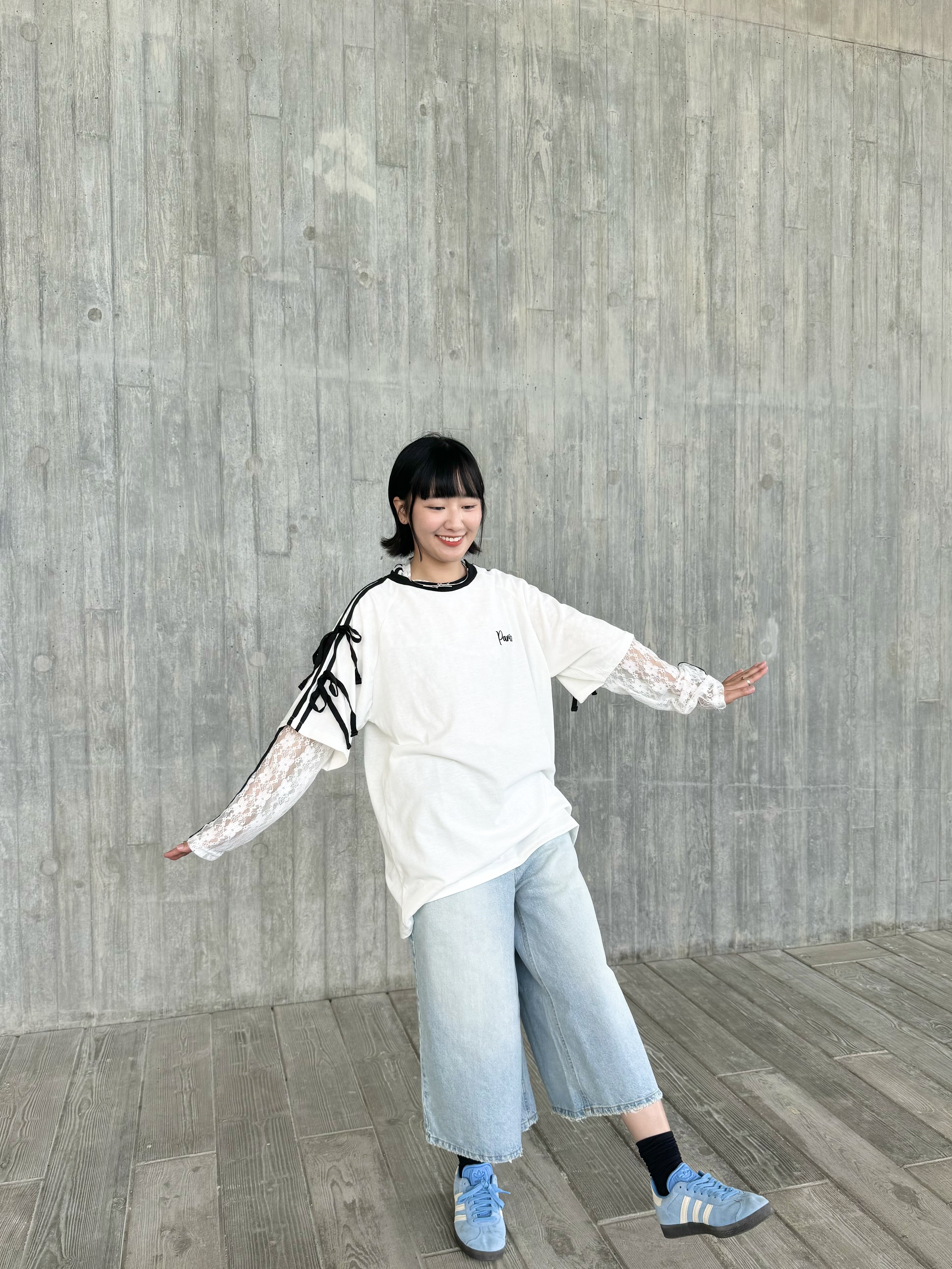 運動風絲帶oversize tee