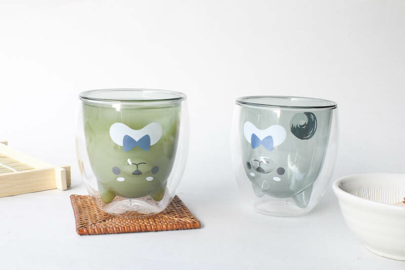 好玻柴犬造型雙層玻璃杯