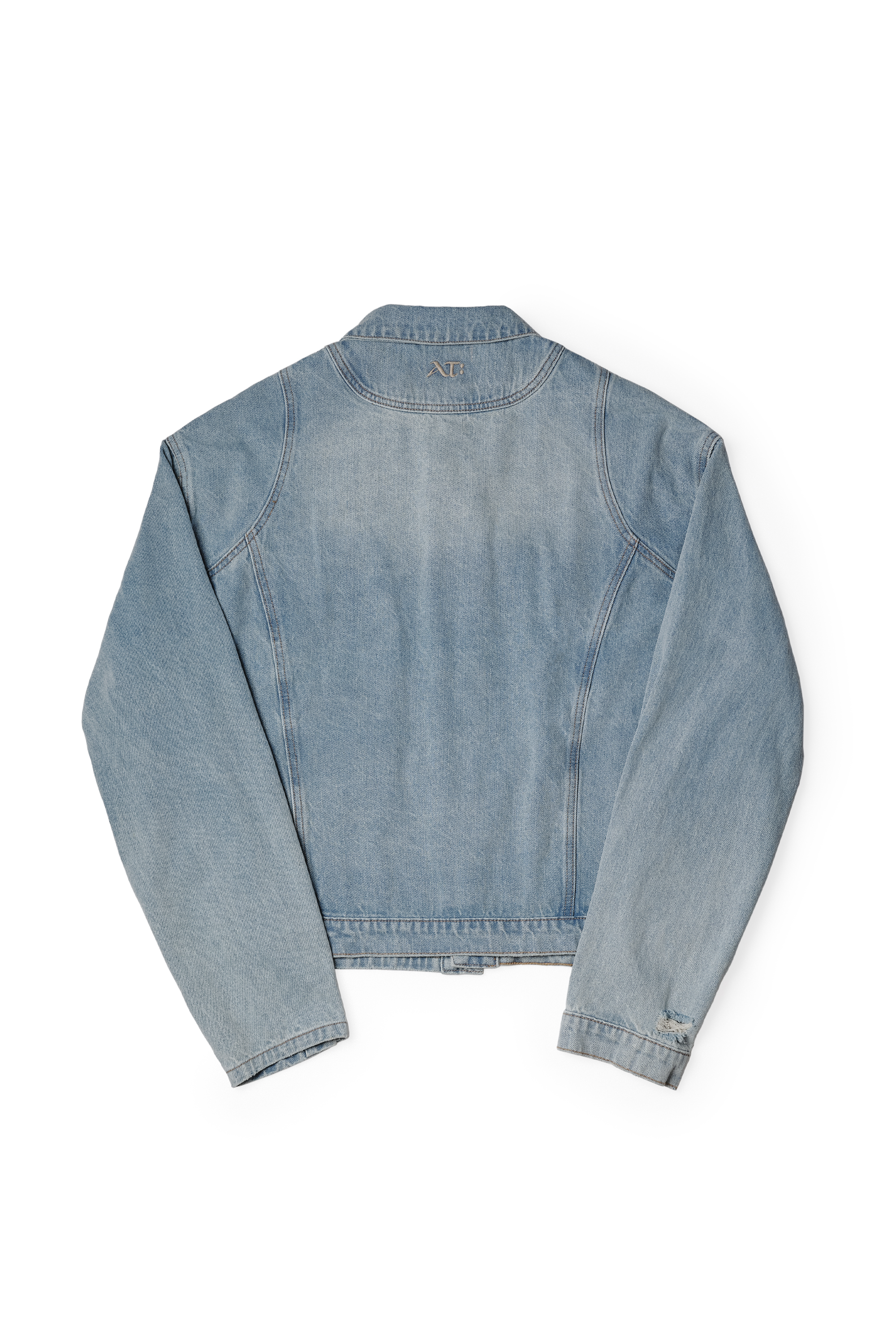 Anonymous Talking / Asymmetrical Denim Jacket - Blue
