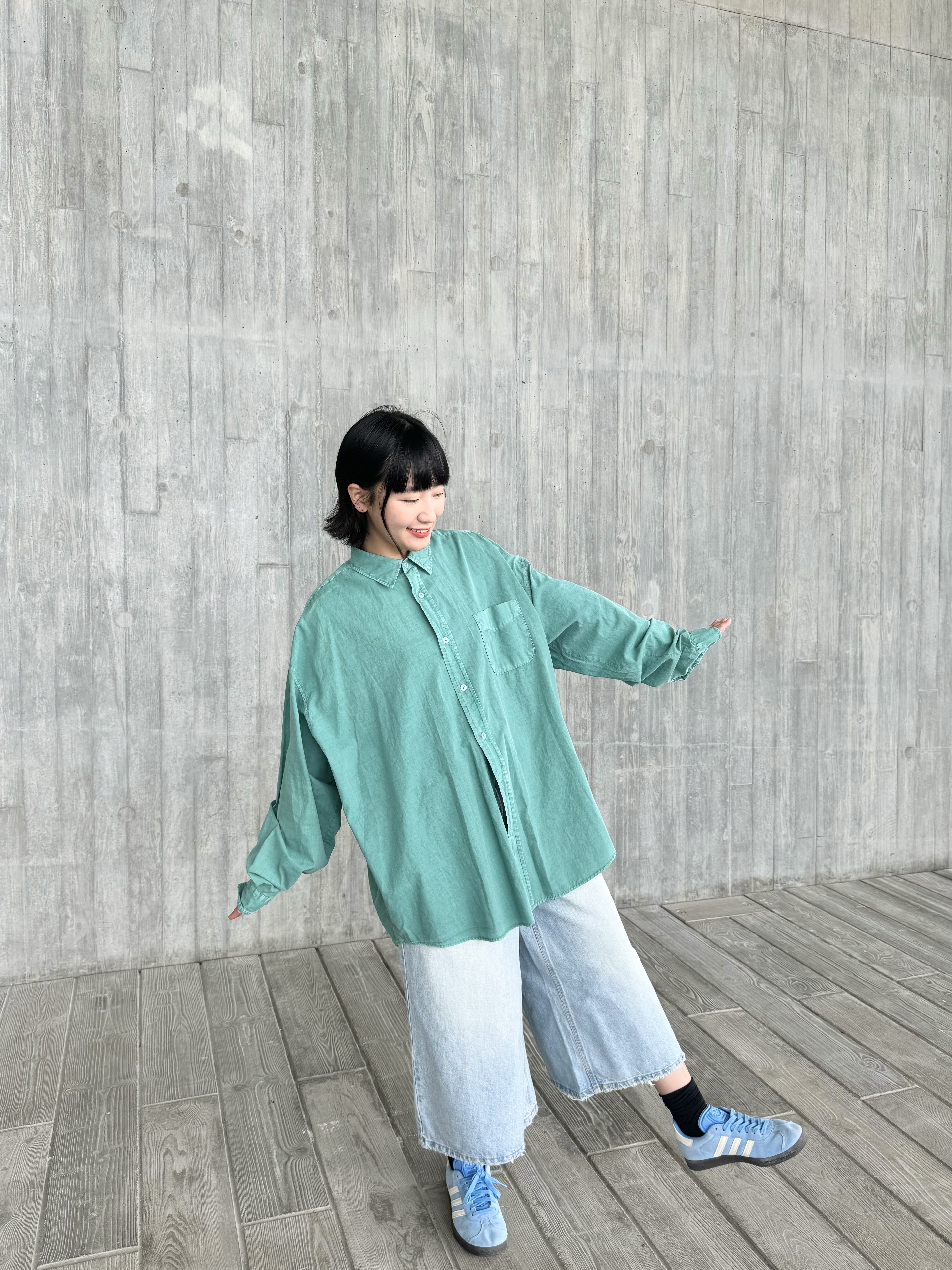 長袖款 男生感薄料vintage色恤