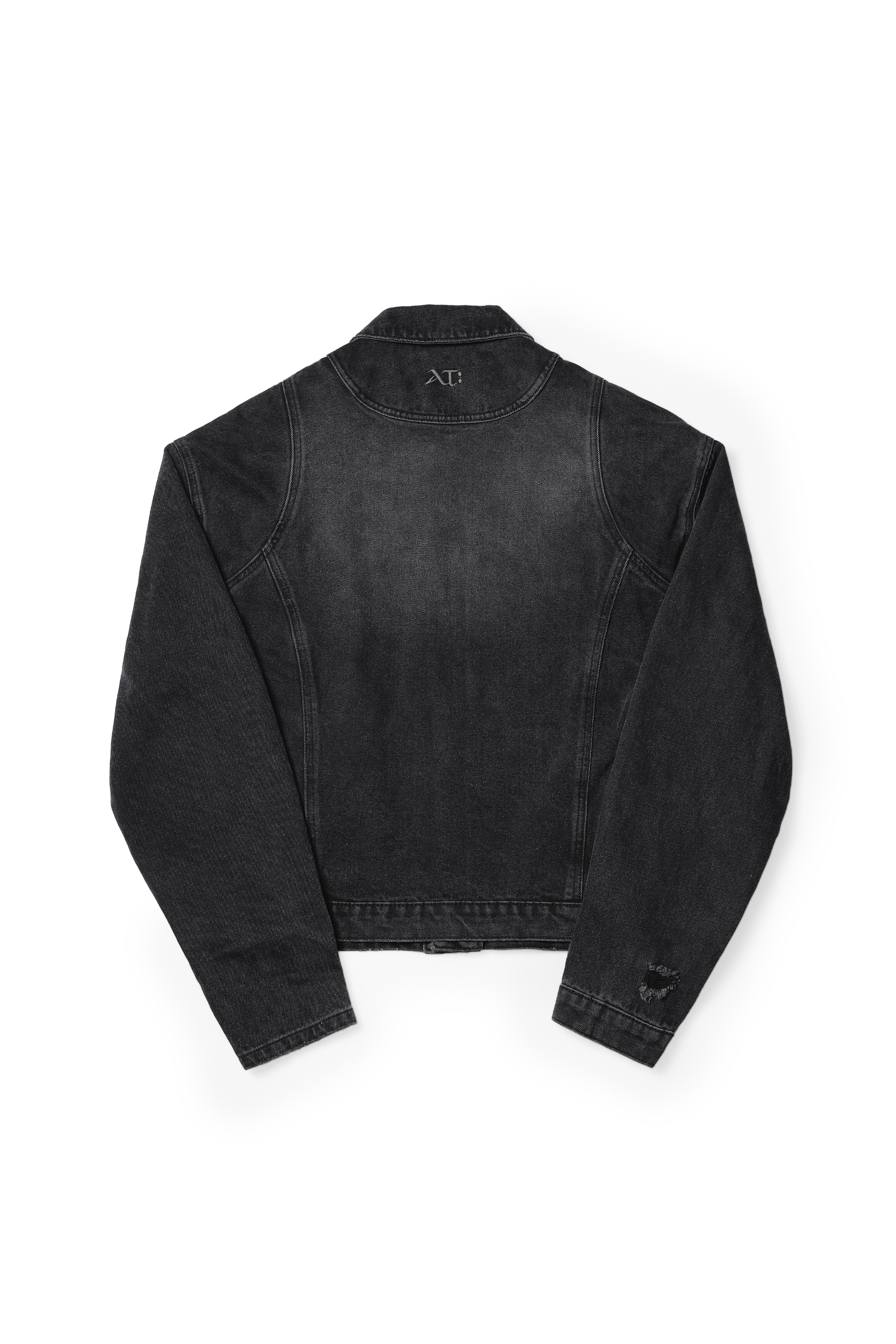Anonymous Talking / Asymmetrical Denim Jacket - Black