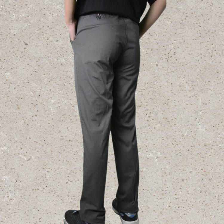 甄褲｜薄彈休閒褲｜中高腰中直筒・彈性薄款棉・YKK拉鍊（28~43 吋）免費改長