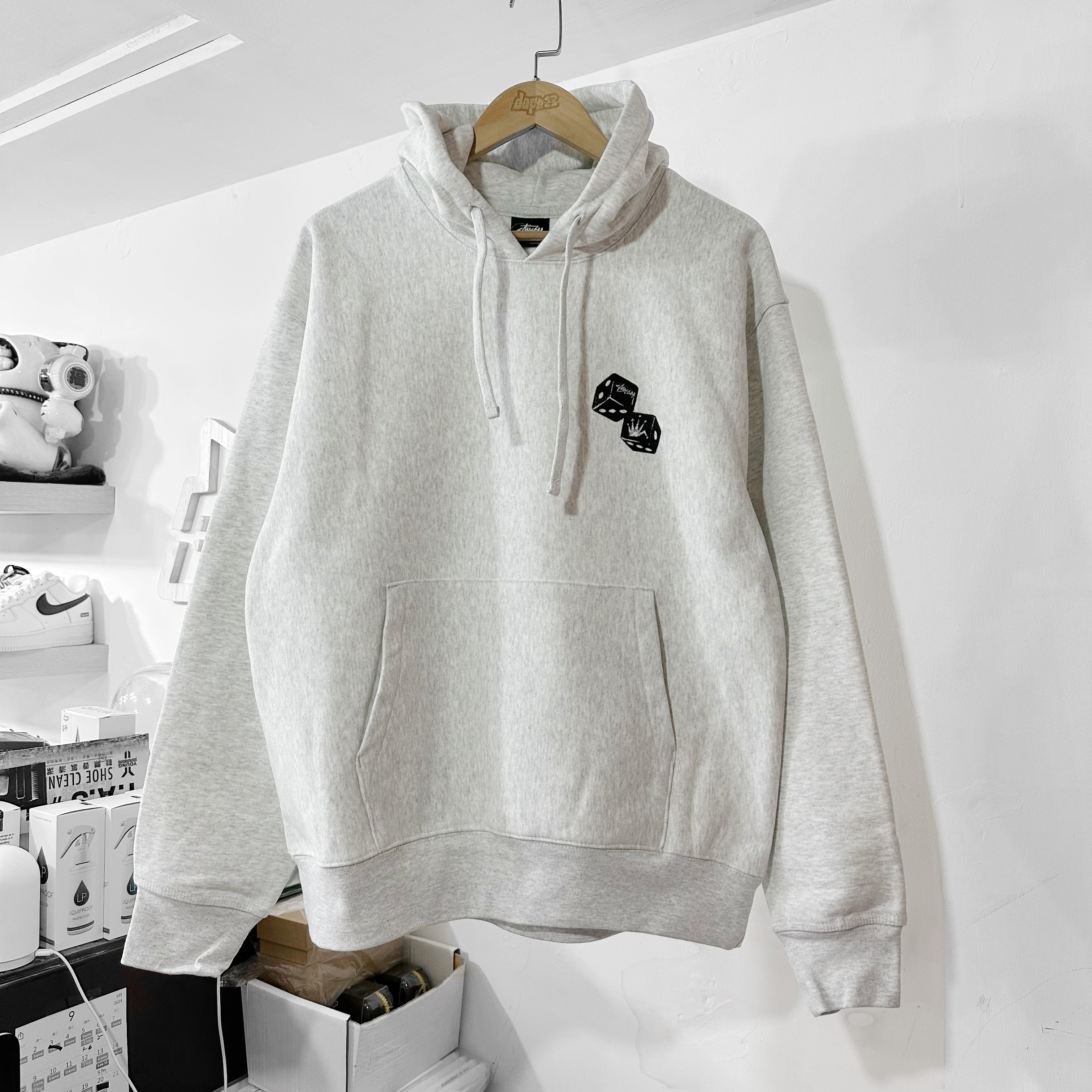 STÜSSY  Shakers Hoodie Ash Heather